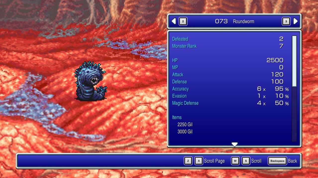 Roundworm - Final Fantasy II Pixel Remaster [FF2]