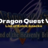 DQ5 List of Knick-knacks - Dragon Quest V
