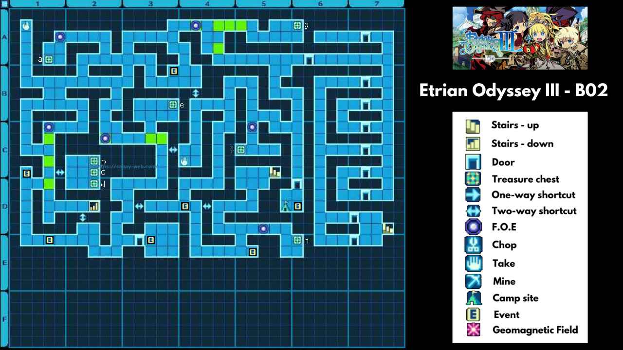 Etrian Odyssey III HD Dungeon Map B02