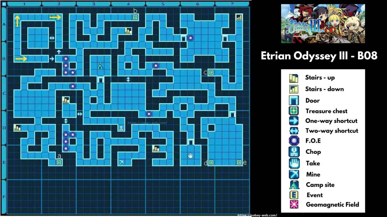 Etrian Odyssey III HD Dungeon Map B08