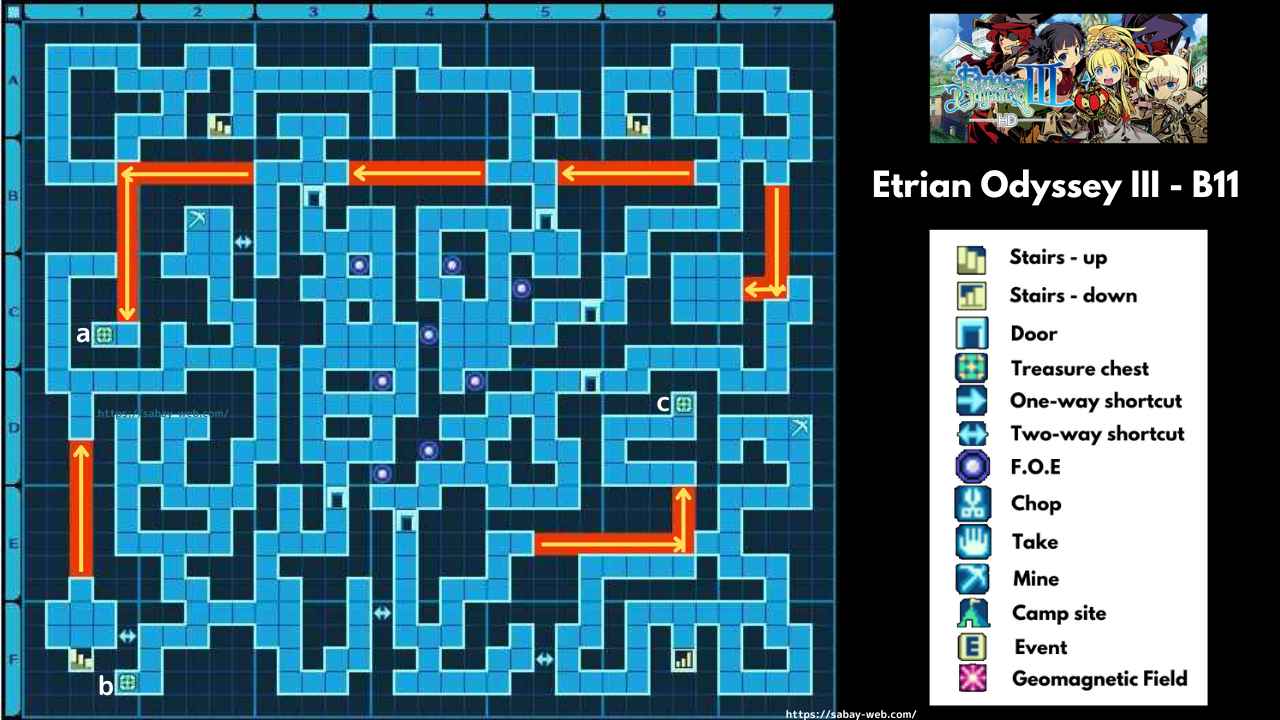 Etrian Odyssey III HD Dungeon Map B11