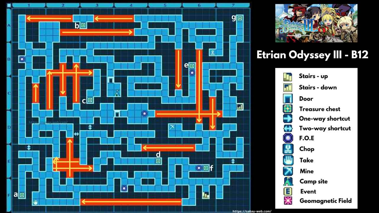 Etrian Odyssey III HD Dungeon Map B12